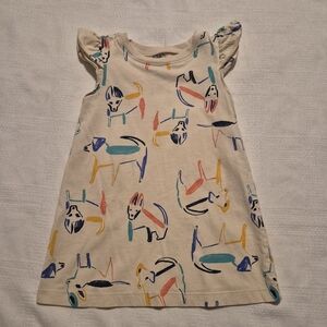Tea Collection girls size 2 multi painted dog design mini dress